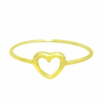 Sterling Silver With Gold, 6X6mm Heart Ring