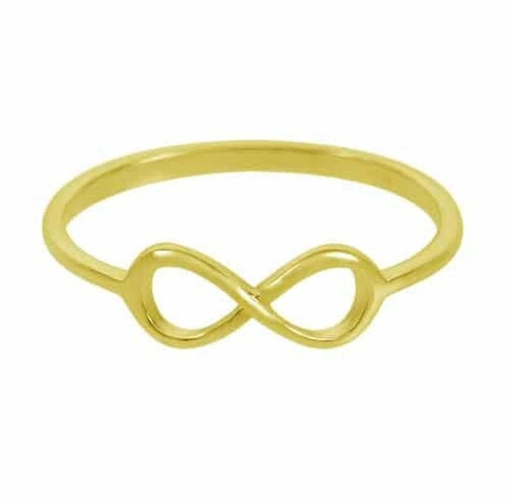 Sterling Silver With Gold, 5X12mm Infinity Ring