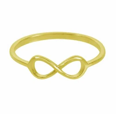 Sterling Silver With Gold, 5X12mm Infinity Ring