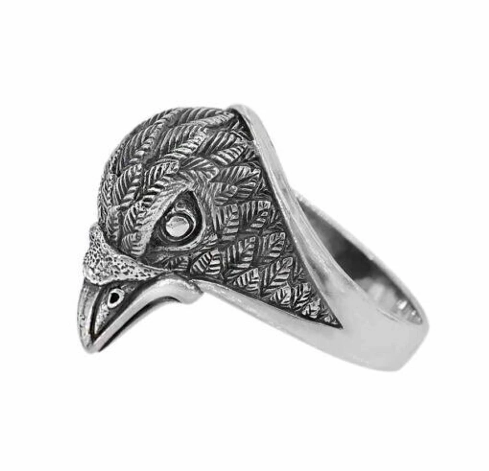 Sterling Silver, Eagle Head Ring, 24mm Width