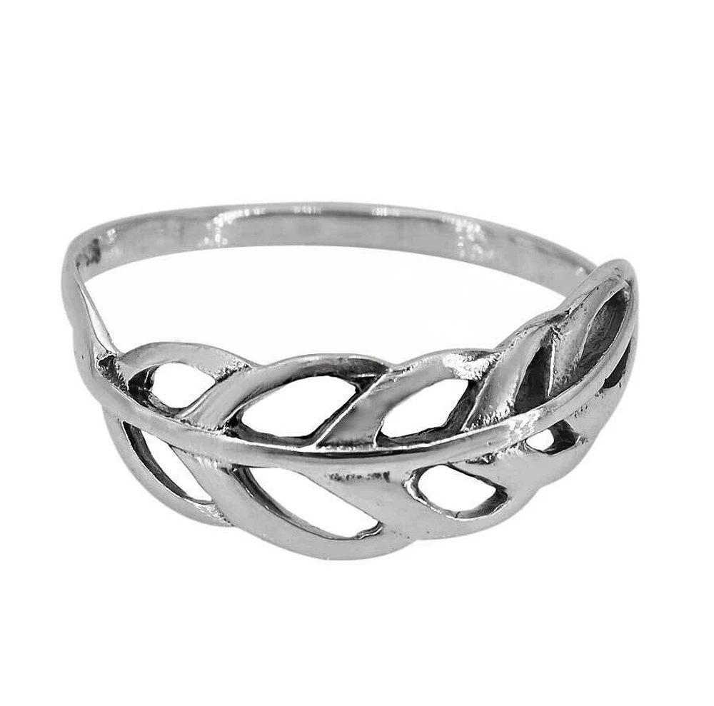 Sterling Silver, Leaf Ring,6Mm Width, 2mm Band