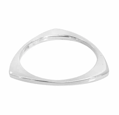 Sterling Silver, Flat Triangular Ring, 1.5mm Width