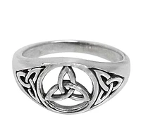 Sterling Silver Trinity Knot Ring, 10mm Width.