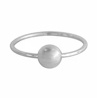 Sterling Silver With Rhodium, Arc Dome Ring, 7mm Diameter (Dome)