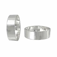 Sterling Silver Flat Band With 6mm Width