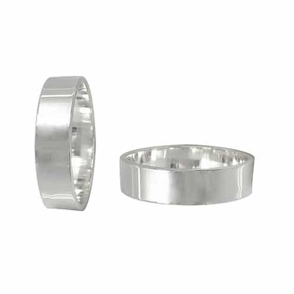 Sterling Silver Flat Band With 4mm Width