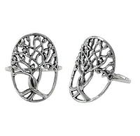 Sterling Silver, Tree Of Life Ring. Approximate Frame Size: 21mm L X 14mm W