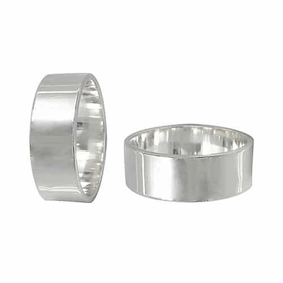 Sterling Silver Flat Band With 8mm Width