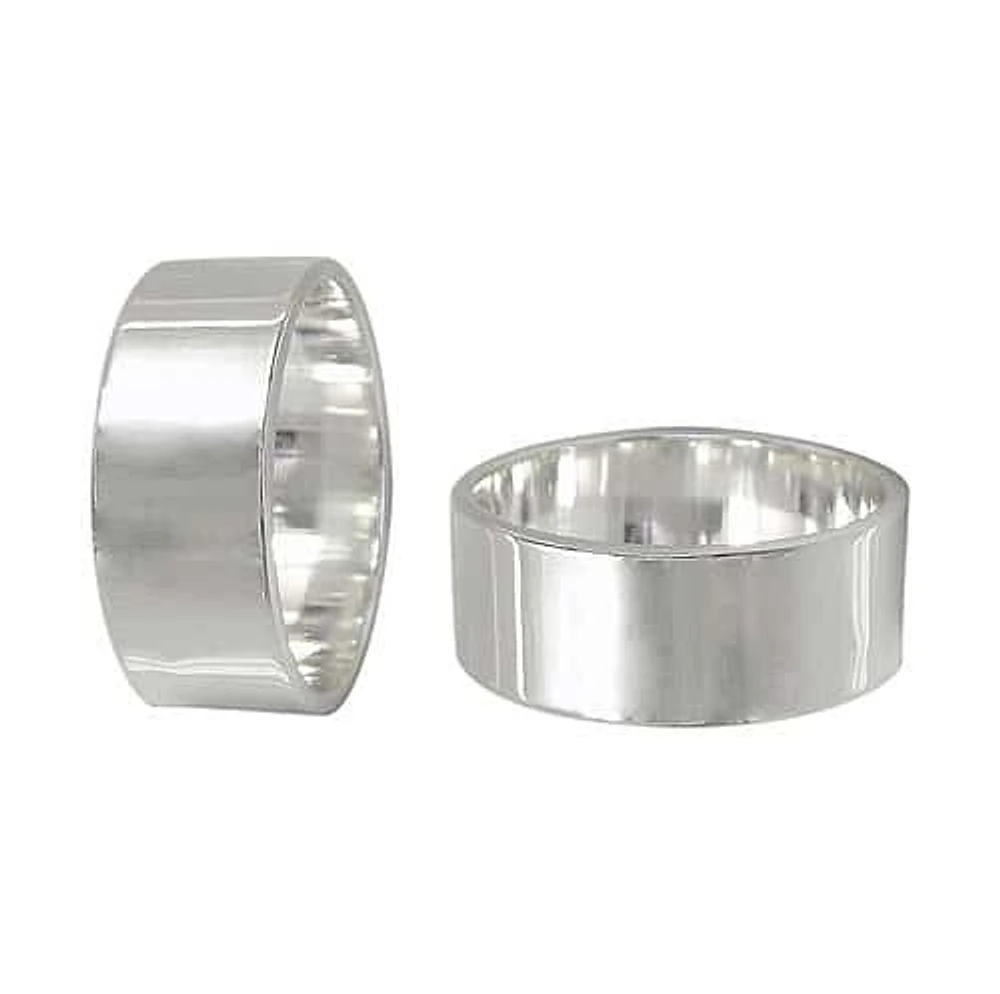 Sterling Silver Flat Band With 10mm Width