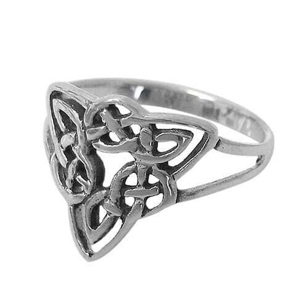 Sterling Silver Ring With Celtic Knot Design. Approximated Size: 15mm Length X 16mm Width