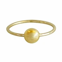 Gold Plated On Sterling Silver Ring With Arc Dome Design. Approximate Size: 7mm Diameter