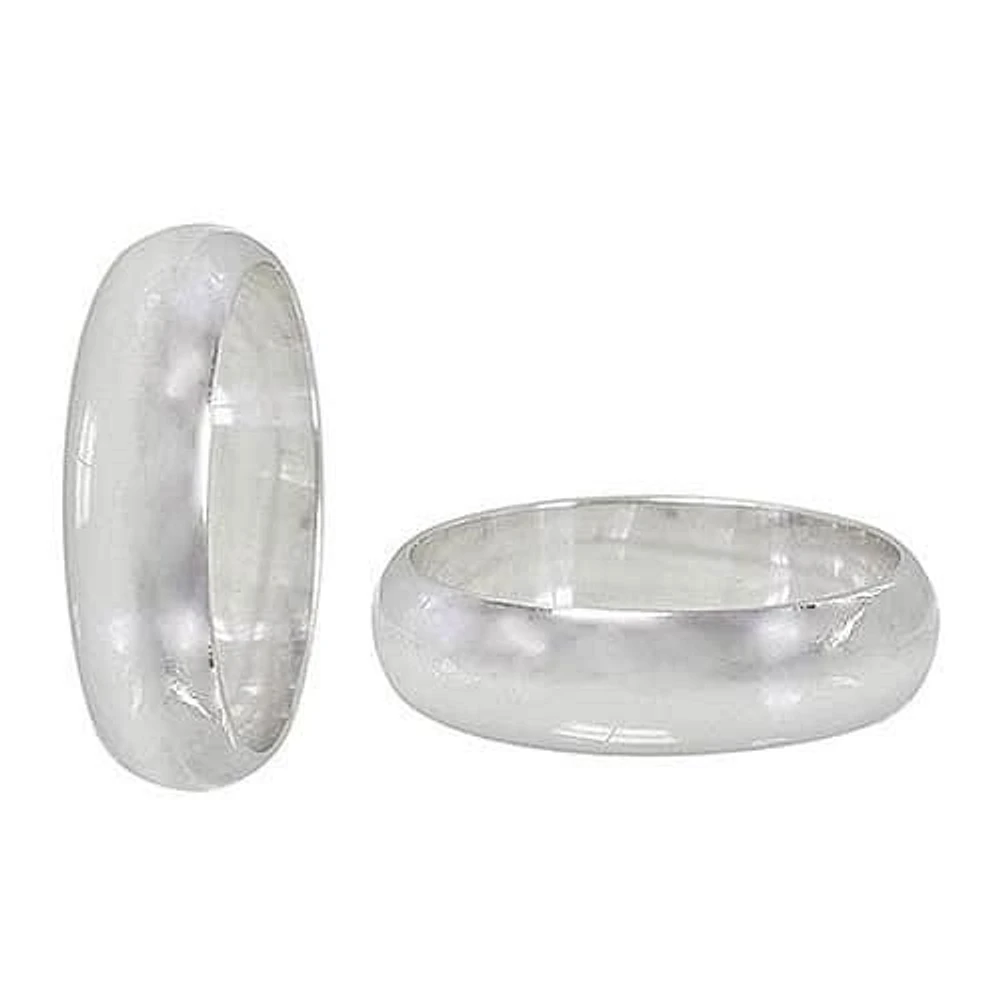 Sterling Silver Round Band With 6mm Width