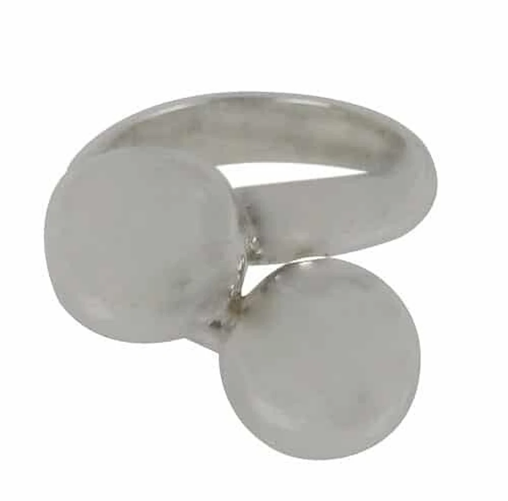 Sterling Silver Ring With 12mm Double Ball Bead