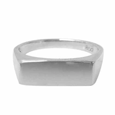 Sterling Silver, Rectangular Signet Ring. Approximate Rectangular Size: 6mm Length X 16mm Width