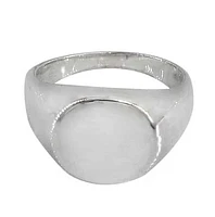 Sterling Silver Oval Signet Ring, 13X15mm Face