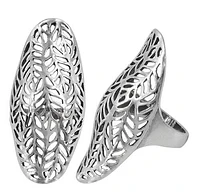 Sterling Silver Long Ring With Filigree Design