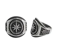 Sterling Silver, Nautical Compass Ring