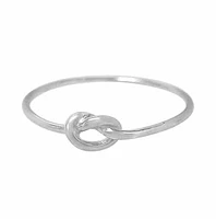 Sterling Silver With Rhodium, 4X4mm Knotted Ring