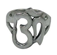 Sterling Silver Om Ring. Approximate Size: 18mm Length X 13mm Width