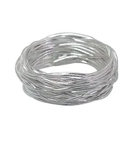 Sterling Silver Ring With Wire Wrapped Style. Approximate Band Size: 8mm Width