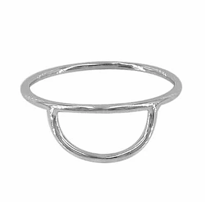 Sterling Silver With Rhodium Ring