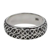 Sterling Silver Ring With Wave Design. Approximate Size: 8mm Width