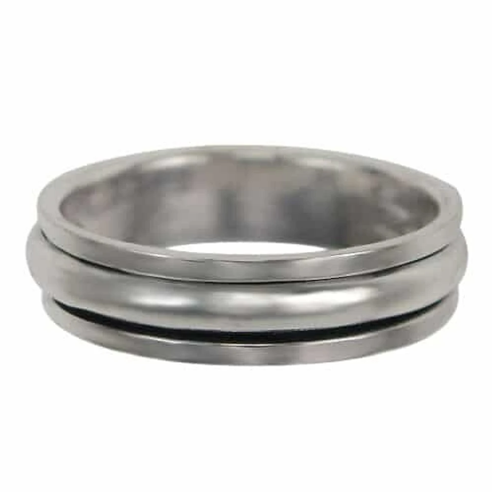 Sterling Silver, Smooth, Plain Style Spin Ring. Approx Size: 6.5mm Width