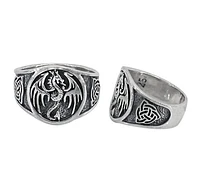 Sterling Silver Dragon Ring, 15mm Width