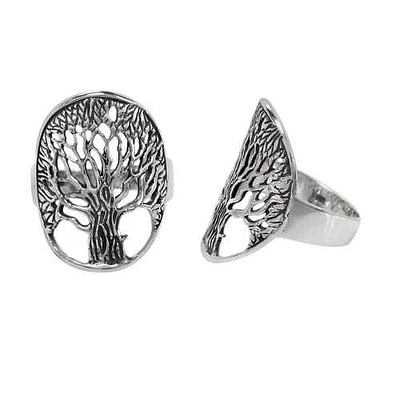 Sterling Silver, Tree Of Life Ring. Approximate Frame Size: 24mm L X 19mm W
