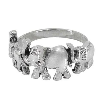 Sterling Silver Elephant Ring, 11mm Width