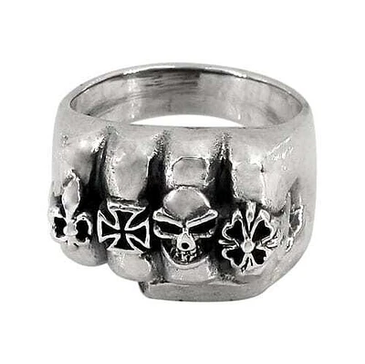 Sterling Silver, Skull Fist Ring, 17mm Width