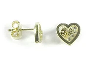 10K Yellow Gold Heart Stud Earrings