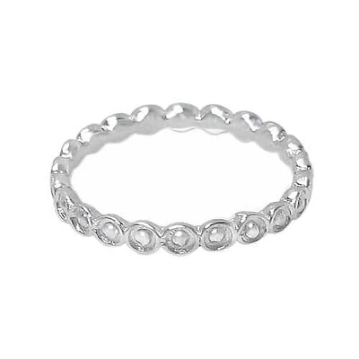 Sterling Silver Band With Small Round Bead. Approx Band Size: 2.5mm Width