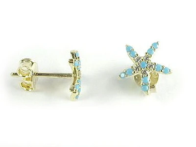 10K Yellow Gold Coloured C.Z Stud Earrings