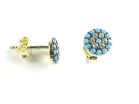 10K Yellow Gold Coloured Enamel Stud Earrings