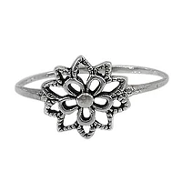 Sterling Silver Flower Ring, 10mm Width