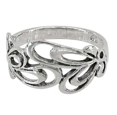 Sterling Silver Filigree Ring, 12mm Width