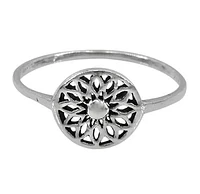 Sterling Silver Flower Ring, 9mm Diameter (Flower), 1mm(Band).