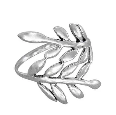 Sterling Silver, Smooth Multi Leaf Shape Ring. Approx Size: 20mm Width
