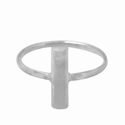 Sterling Silver, Flat Rectangular Shape Ring. Approx Size: 13.5mm Width
