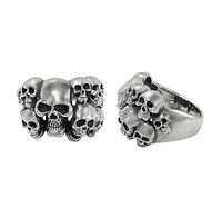 Sterling Silver Ring Skull, 19mm Frame