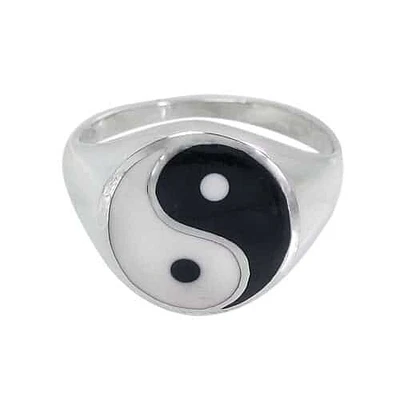 Sterling Silver, Yin Yang Ring. Approximate Size: 16mm Width