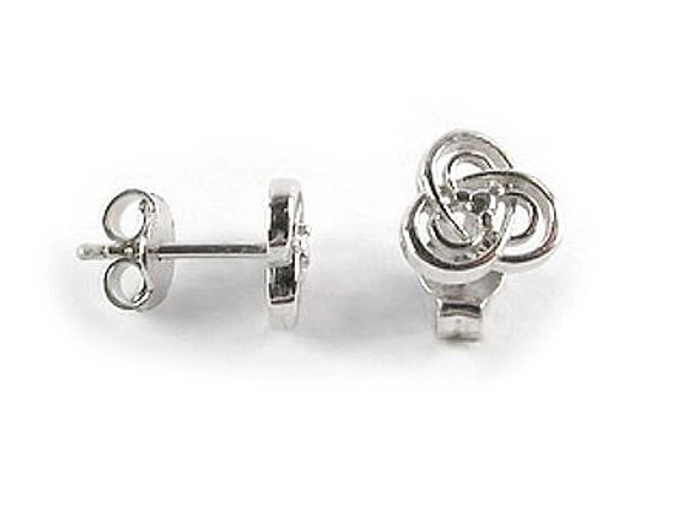 10K White Gold Loop Stud Earrings