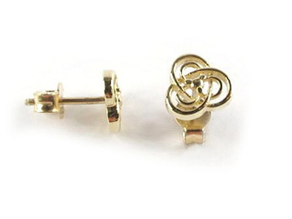 10K Yellow Gold Loop Stud Earrings