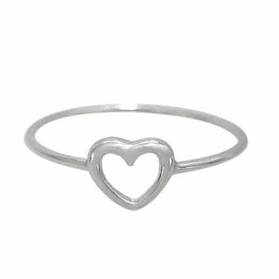 Sterling Silver With Rhodium, 6X6mm Heart Ring