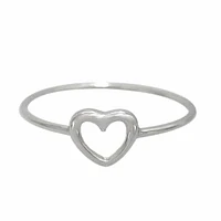 Sterling Silver With Rhodium, 6X6mm Heart Ring