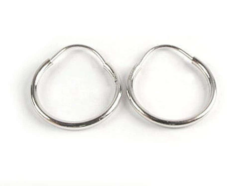 10K White Gold Polsihed Sleeper Earrings