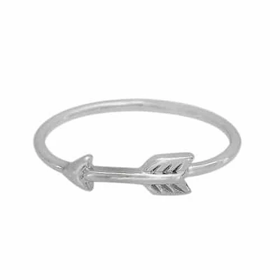 Sterling Silver With Rhodium, Arrow Ring, 4mm Width