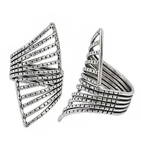 Sterling Silver Long Ring With Filigree Design, 43mm Length