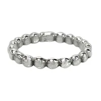 Sterling Silver, Beaded Band With 3mm Ball Bead